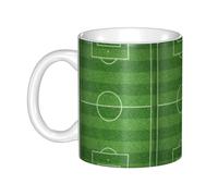 Hnnkloy Terrain de football vert,Mug en céramique, grande tasse à café de 330 ml, idéale pour la cuisine, les restaurants