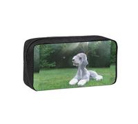 Hnnkloy Terrier de Bedlington, Chiens drôles, Chiens à Fourrure, Animaux de Compagnie,Trousse à Crayons Grande capacité, Pochette Portable pour stylos, Sac de Papeterie pour l'école et Le Bureau