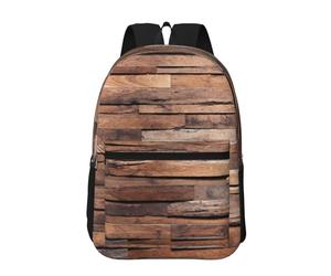 Hnnkloy Texture des panneaux de bois pour murs et sols,Sac à dos de 17 pouces avec poches, sac à dos décontracté pour la journée, résistant à l'eau, sac d'école
