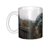 Hnnkloy Train à vapeur et chemin de fer,Mug en céramique, grande tasse à café de 330 ml, idéale pour la cuisine, les restaurants