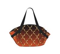 Hnnkloy Trèfle doré sur Fond Orange brûlé,Tapis de Camping Portable, Couverture de Pique-Nique multifonctionnelle et Pliable, utilisable comme Sac de Transport