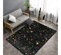 Hnnkloy Triangles imprimés Confettis Abstraits, Tapis de Sol antidérapant de Grande Taille pour Salon et Chambre, 150 x 100 cm.