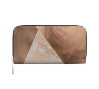 Hnnkloy Triangles marbrés en Feuille de cuivre et Or Rose Blush,Portefeuille en Cuir PU Grande capacité pour Hommes et Femmes