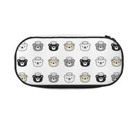 Hnnkloy Trousse à Crayons de Grande capacité 22 cm, Rangement Durable, Motif Polaire Chef Ours en Peluche Turban Dessin animé