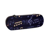Hnnkloy Trousse à Crayons en Cuir pour Rangement de Papeterie, Motif Musical sans Couture