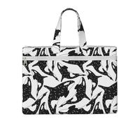 Hnnkloy Tueur de baleines et d'orques,Sac à documents en toile avec fermeture éclair, sac fourre-tout, porte-documents pour l'école et le bureau