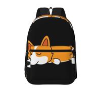 Hnnkloy Un adorable corgi qui dort,Sac à dos de 17 pouces avec poches, sac à dos décontracté pour la journée, résistant à l'eau, sac d'école