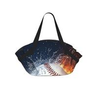 Hnnkloy Une Image d'une Balle de Baseball dans l'eau et Le feu,Tapis de Camping Portable, Couverture de Pique-Nique multifonctionnelle et Pliable, utilisable comme Sac de Transport