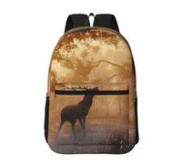 Hnnkloy Œuvres d'art représentant un wapiti,Sac à dos de 17 pouces avec poches, sac à dos décontracté pour la journée, résistant à l'eau, sac d'école
