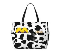 Hnnkloy Vache (Petits caractères),Sac de plage grande capacité, sac bandoulière de voyage pour femme - Sac fourre-tout imperméable