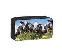 Hnnkloy Vaches Noires et Blanches,Trousse à Crayons Grande capacité, Pochette Portable pour stylos, Sac de Papeterie pour l'école et Le Bureau