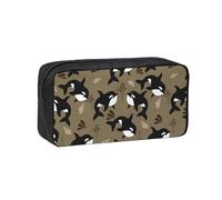 Hnnkloy Vie Marine Baleine Gros Poisson drôle Animal,Trousse à Crayons Grande capacité, Pochette Portable pour stylos, Sac de Papeterie pour l'école et Le Bureau