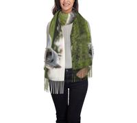 Hnnkloy Westie Lawn West Highland White Terrier Chiens,Écharpe en imitation cachemire pour femme, châle léger à pompons, 197 x 72 cm