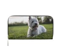 Hnnkloy Westie Lawn West Highland White Terrier Chiens,Portefeuille en Cuir PU Grande capacité pour Hommes et Femmes