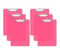 Hnogri Lot de 6 presse-papiers en plastique format A4 standard Plastique dur, Clipboard A4 dessin de mode, Planchettes à pince et porte-formulaires, Clipboard taille 31.5 x 22.5 cm, rouge