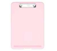 Hnogri porte-bloc a4 Avec pince de rangement, porte bloc A4 pliable en plastique pour infirmières, avocats, étudiants, salles de classe, bureau, femme, homme, taille 34 x 24 x 2,3 cm, rose
