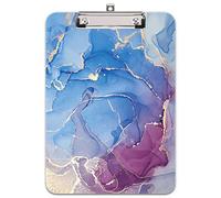 Hnogri porte bloc a4 avec pince, Plastique dur, Clipboard A4 dessin de mode, Planchettes à pince et porte-formulaires, 32CM x22CM, Marbre gradient