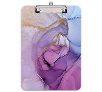 Hnogri porte bloc a4 avec pince, Plastique dur, Clipboard A4 dessin de mode, Planchettes à pince et porte-formulaires, 32CM x22CM, Marbre Violet