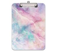Hnogri porte bloc a4 avec pince, Plastique dur, Clipboard A4 dessin de mode, Planchettes à pince et porte-formulaires, 32CM x22CM, Marbre de rêve