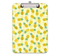 Hnogri porte bloc a4 avec pince, Plastique dur, Clipboard A4 dessin de mode, Planchettes à pince et porte-formulaires, 32CM x22CM, Ananas Jaune