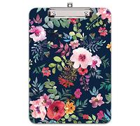 Hnogri porte bloc a4 avec pince, Plastique dur, Clipboard A4 dessin de mode, Planchettes à pince et porte-formulaires, 32CM x22CM, Fleur de printemps