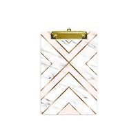 Hnogri porte bloc a5 avec pince, Plastique dur, Clipboard A5 dessin de mode, Planchettes à pince et porte-formulaires, 15CM x 22.5CM, Marbre clair