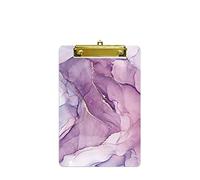 Hnogri porte bloc a5 avec pince, Plastique dur, Clipboard A5 dessin de mode, Planchettes à pince et porte-formulaires, 15CM x 22.5CM, Lignes violettes