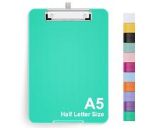 Hnogri Porte-bloc A5 avec rangement, Planches à pince pliables pour infirmières, Planches à pince pliables en plastique, Fournitures de bureau, Planches à pince de menu pour le travail.