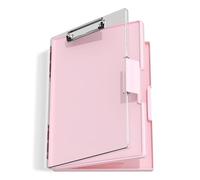 Hnogri Porte-bloc avec rangement, porte-bloc d'allaitement avec ouverture latérale, porte-bloc robuste avec boîte de rangement à double compartiment, écriture lisse pour le travail, Rose