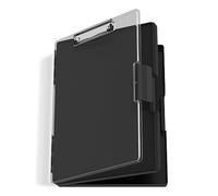 Hnogri Porte-bloc avec rangement, porte-bloc d'allaitement avec ouverture latérale, porte-bloc robuste avec boîte de rangement à double compartiment, écriture lisse pour le travail, Noir