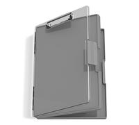 Hnogri Porte-bloc avec rangement, porte-bloc d'allaitement avec ouverture latérale, porte-bloc robuste avec boîte de rangement à double compartiment, écriture lisse pour le travail, Gris