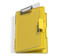 Hnogri Porte-bloc avec rangement, porte-bloc d'allaitement avec ouverture latérale, porte-bloc robuste avec boîte de rangement à double compartiment, écriture lisse pour le travail, Jaune