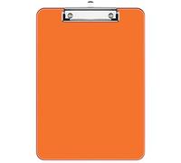Hnogri Porte-bloc en plastique noir format lettre standard A4 pour infirmières, étudiants, bureau et femmes, avec porte-stylo et clip discret, taille 31,8 x 23 cm,Orange