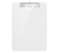 Hnogri Porte-bloc en plastique rose format lettre standard A4 pour infirmières, étudiants, bureau et femmes, avec porte-stylo et clip discret, taille 31,8 x 23 cm, blanche