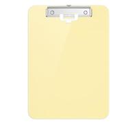Hnogri Porte-bloc en plastique rose format lettre standard A4 pour infirmières, étudiants, bureau et femmes, avec porte-stylo et clip discret, taille 31,8 x 23 cm, Jaune