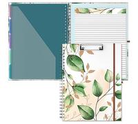 Hnogri Porte-blocs Folio avec bloc-notes ligné rechargeable, porte-blocs avec 5 dossiers A4, 10 poches, taille 12.8" x 9.7", fournitures de bureau, fournitures scolaires.