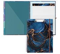 Hnogri Porte-blocs Folio avec bloc-notes ligné rechargeable, porte-blocs avec 5 dossiers A4, 10 poches, taille 12.8" x 9.7", fournitures de bureau, fournitures scolaires.