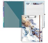 Hnogri Porte-blocs Folio avec bloc-notes ligné rechargeable, porte-blocs avec 5 dossiers A4, 10 poches, taille 12.8" x 9.7", fournitures de bureau, fournitures scolaires.
