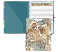 Hnogri Porte-blocs Folio avec bloc-notes ligné rechargeable, porte-blocs avec 5 dossiers A4, 10 poches, taille 12.8" x 9.7", fournitures de bureau, fournitures scolaires.