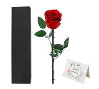 Hnonoxy Rose sur Tige, Roses éternelles, Cadeau de Saint-Valentin pour Elle, Rose Rouge en Bouquet pour Femme, Maman, Petite Amie, épouse, amies, Cadeau d'anniversaire avec Une Rose éternelle