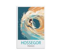 HNROJICO Hossegor Poster vintage de voyage sur toile pour chambre à coucher, salon 40 x 60 cm