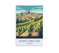 HNROJICO Impression sur toile vintage Saint Emilion France 20 x 30 cm
