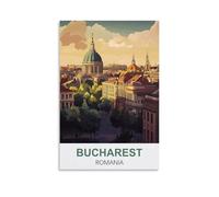 HNROJICO Poster de voyage vintage Bucarest Roumanie 20 x 30 cm