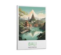 HNROJICO Poster de voyage vintage de Bali Indonésie - 40 x 60 cm - Décoration murale pour chambre à coucher et salon
