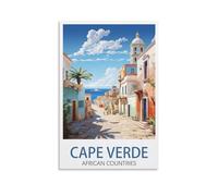 HNROJICO Poster de voyage vintage sur toile de la côte du Cap-Vert 30 x 45 cm