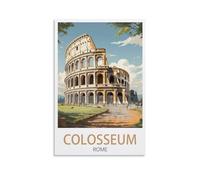 HNROJICO Poster vintage sur toile Colisée de Rome, Italie, paysage 50 x 75 cm, décoration murale pour chambre à coucher, salon