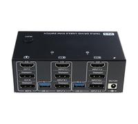 HNsdsvcd Commutateur HDTV double moniteur 8K @ 60Hz 4K @ 60Hz haute résolution HDTV USB3.0 Hubs pour clavier souris imprimante