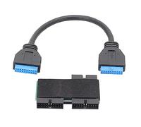 HNsdsvcd Hub USB 19 broches avec puce et câble design modulaire USB 19 broches 1 à 2 hub 20 cm