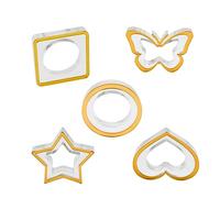 HNsdsvcd Lot de 5 ronds de serviette en acrylique - Motif papillon et cœur - Décoration de mariage - Boucles de serviette simples - Accessoires de table à manger