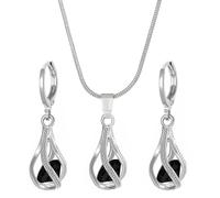 HNsdsvcd Parure de bijoux pour femme avec collier et boucles d'oreilles en oxyde de zirconium pour occasions spéciales